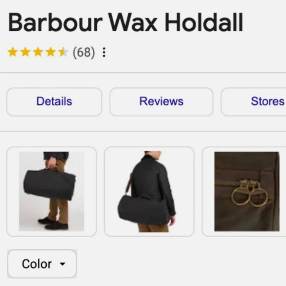 Barbour Classic Wax Holdall in Navy Great Gift ! MSRP$295